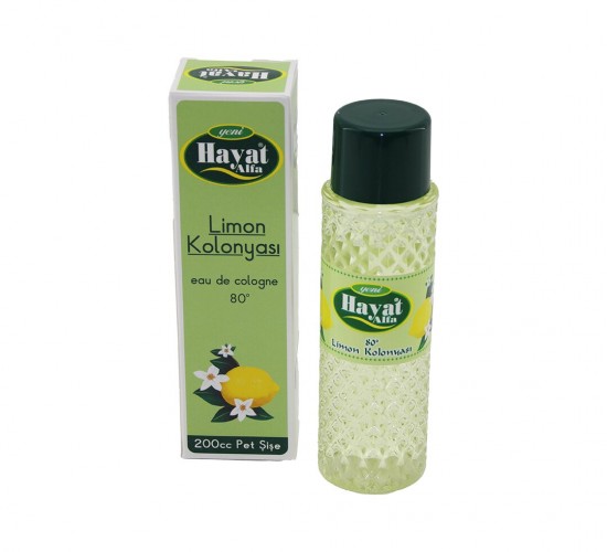HAYAT ( KUTULU ) ( 200CC ) ( LİMON ) KOLONYA ( 80° ) ( PET ŞİŞE )*12X4