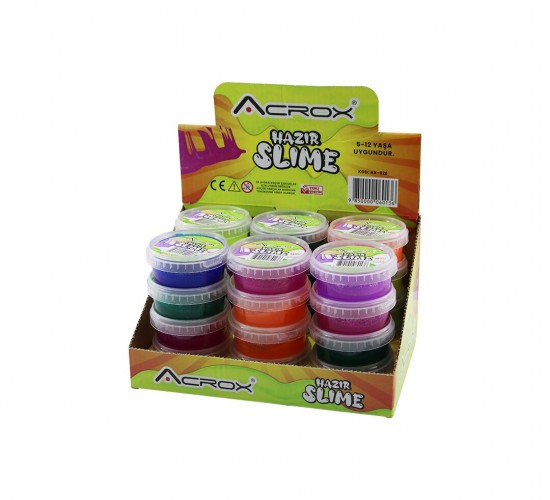 ACROX AX-826 HAZIR SLİME OYUN JELİ ( RENKLİ ) ( BRÜT:134GR ) ( 5-12 YAŞ )*24X4