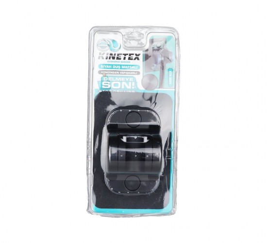 KINETEX KTX-3025 ( SİYAH & VAKUMLU ) DUŞ ASKISI & MAFSAL ( YAPIŞKANLI MONTAJ )*110