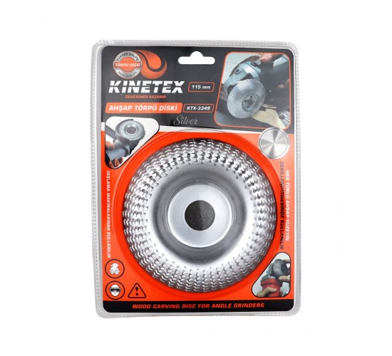 KINETEX KTX-3349 ( 115MM ) AHŞAP TÖRPÜ EĞE DİSK GÜMÜŞ*100