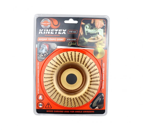 KINETEX KTX-3350 ( 115MM ) AHŞAP DİSK EĞE TÖRPÜ GOLD*100