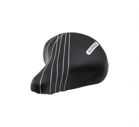 İBİCO SADDLE İ18-001 (BÜYÜK & GENİŞ=20.5X24CM) BİSİKLET SELE KOLTUK (YAYLI OTURAK=SİYAH ZEMİN--BEYAZ ÇİZGİ DESENLİ)*30
