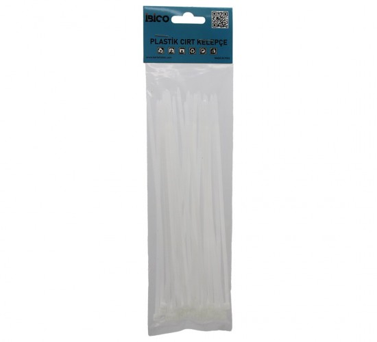 İBİCO İ13-024 ( 25PCS ) ( BEYAZ ) ( 3.6X200MM ) ( PLASTİK ) CIRT KELEPÇE ( KABLO BAĞI )*10X48