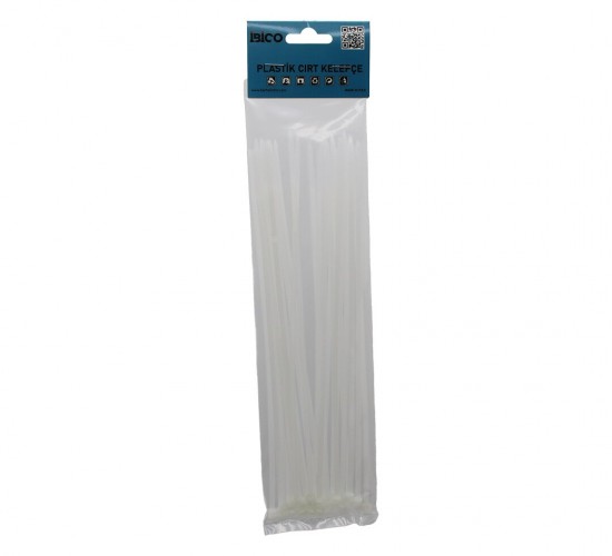 İBİCO İ13-025 ( 25PCS ) ( BEYAZ ) ( 3.6X250MM ) ( PLASTİK ) CIRT KELEPÇE ( KABLO BAĞI )*10X48