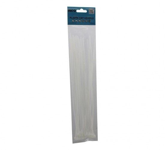İBİCO İ13-026 ( 25PCS ) ( BEYAZ ) ( 3.6X300MM ) ( PLASTİK ) CIRT KELEPÇE ( KABLO BAĞI )*10X48