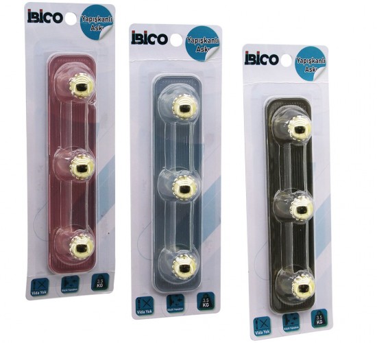 İBİCO İ17-005 ( 3 KOLLU= GOLD & NOKTALI TOP ) YAPIŞKANLI PLS. ASKI ( MİKA KRİSTAL ŞEFFAF RENKLİ TABAN ) ( 3.5KG.TAŞIMA )*12X14