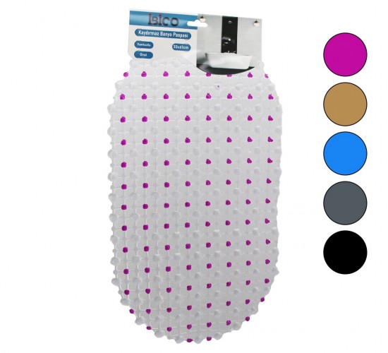 İBİCO İ21-002 (OVAL & EKO PVC) (+VANTUZ DESEN & ŞEFFAF RENKLİ) (122PCS VANTUZ) KAYDIRMAZ BANYO & KÜVET PASPAS(33X61CM)*120