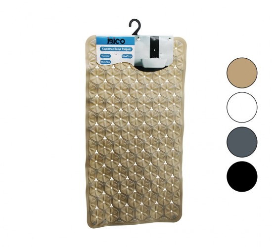 İBİCO İ21-005 (D.GEN & PLASTİK) (KABARTMA ÇİÇEK DESEN& RENKLİ) (92PCS VANTUZ) KAYDIRMAZ BANYO& KÜVET PASPAS(36X67CM)*60