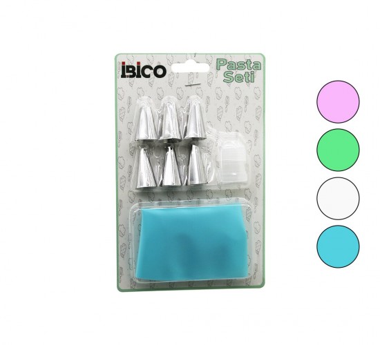 İBİCO İ22-161 ( 8PCS ) PASTA SÜSLEME SETİ ( 1AD-KREMA TORBASI & 6AD-METAL + 1AD-PLASTİK UÇ )*288