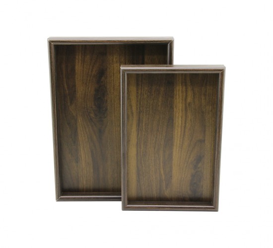 PABLITO HOME PBT-361 (KOYU KAHVERENGİ) (2Lİ SET) (DİKDÖRTGEN) AHŞAP BAMBU SUNUM TEPSİ (20X30CM- 25X35CM- DERİNLİK: 2CM)*20=K