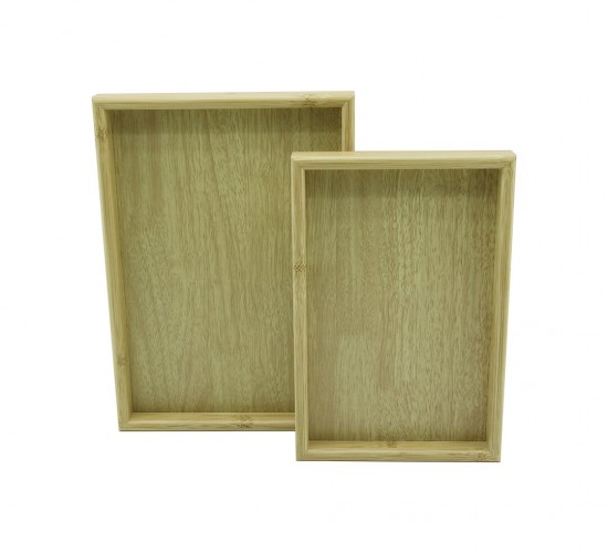 PABLITO HOME PBT-362 (AÇIK KAHVERENGİ) (2Lİ SET) (DİKDÖRTGEN) AHŞAP BAMBU SUNUM TEPSİ (20X30CM-  25X35CM- DERİNLİK: 2CM)*20=K