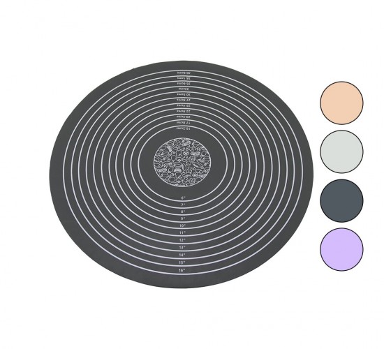 ENFA ENF-998 ( YUVARLAK ) ( ÇAP: 45CM ) ( RENKLİ SİLİKON ) HAMUR MATI ( ÖLÇEK ÇİZİMLİ ) ( 190GR )*100