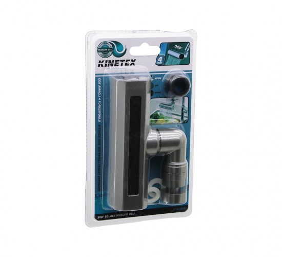 KINETEX KTX-3288 ( ANTRASİT GRİ ) ( GENİŞ & ŞELALE ) ( 4 FONKSİYONLU ) ( 360° OYNAR BAŞLIK ) PERLATÖR MUSLUK UCU*100