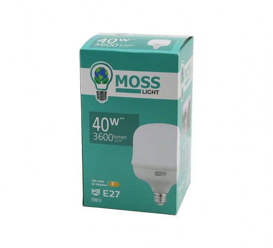 MOSS LIGHT MS-3098 ( 40W ) ( TORCH ) LED AMPUL PLASTİK (E27) (3600LUMEN L175°) (50.000 SAAT ÖMÜR) (IP20) (185-265V (AC) )*30