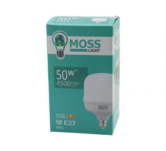 MOSS LIGHT MS-3099 ( 50W ) ( TORCH ) LED AMPUL PLASTİK (E27) (4500LUMEN L175°) (50.000 SAAT ÖMÜR) (IP20) (185-265V (AC) )*24