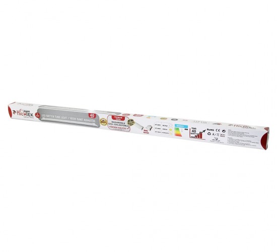HIGHTEK HT-0001 ( 2PCS ) (120CM) (40W) YATAY BANT ARMATÜR (BEYAZ) LED LAMBA AMPUL (ALÜMİNYUM KASA & PVC BOMBELİ KAPAK)*20=K