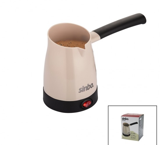 SİNBO SCM-2975 (ELEKTRİKLİ CEZVE PLS.) TÜRK KAHVE MAKİNE (ÇELİK GİZLİ REZİSTANS) 700W (4 FİNCAN & 320ML) (TAK-ÇIKAR KULP)*12