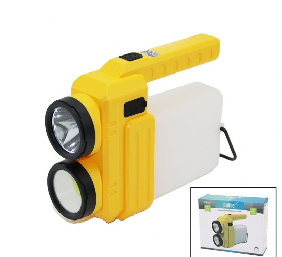 PANTHER PT-8439 (3İN1) (3W+COB LED+360°SMD) EL FENERİ (USB ŞARJ) (POWERBANK) (1500LM) (IŞIK AYARI) (GÜN IŞIK & BEYAZ)(METAL ASKI)*36