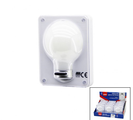 ZMAX-3183 (AMPUL MODEL) (PİLLİ) DEKORATİF GECE LAMBA (3 MODE IŞIK) (7.9X10.3X1.7CM)(3İN1 MONTAJ=MIKNATIS-VİDA-CIRT YPŞ.)*12X10