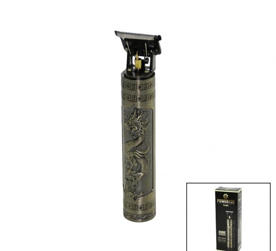 POWERTEC TR-1005 ( MAT ) ( GÜNLÜK EVDE BAKIM VÜCUT KILI ) ENSE & SAKAL TRAŞ MAKİNESİ ( USB ŞARJLI ) ( BASKILI GÖVDE) ( T BIÇAK ) *100