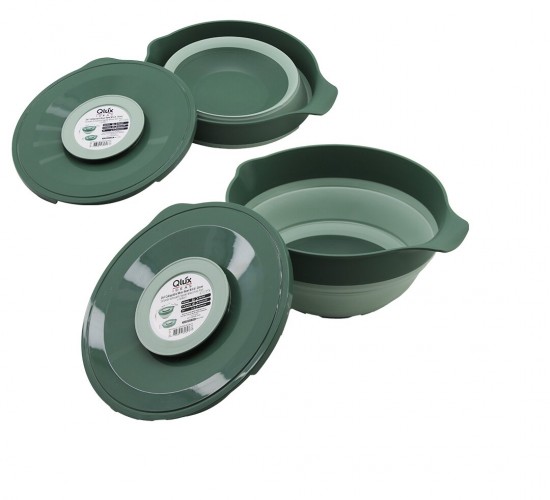 QLUX L-00960-3 ( 2İN1 ) ( KATLANABİLİR ) ( KAPAKLI ) MİKSER KABI ( SİLİKON & PLASTİK ) ( YEŞİL ) ( 3250ML )*8=K