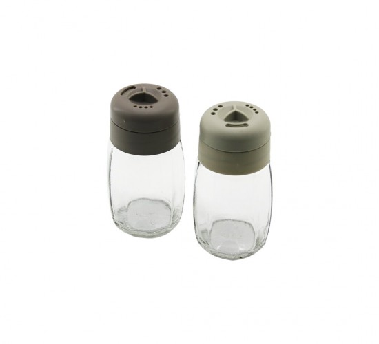 QLUX C-00532 ( STAR ÇİZGİLİ ) ( CAM ) TUZLUK & BAHARATLIK ( 100CC ) ( PLASTİK KAPAK= 3 SİTİL DÖKÜM )*30=K