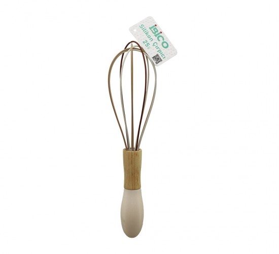 İBİCO İ22-023 ( 25CM ) ( SİLİKON ) ÇIRPICI ( AHŞAP BAMBU & PLASTİK SAPLI )*12X20