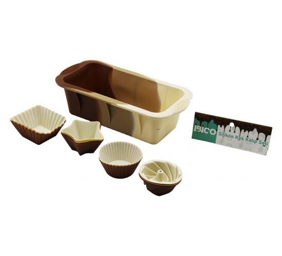İBİCO İ22-006 (13PCS) (SİLİKON) (MUFFİN & BATON) KEK KALIP SET (BATON=11.5X25CM) (3ER RÜZGAR GÜLÜ & YUVARLAK & YILDIZ & D.GEN)*60