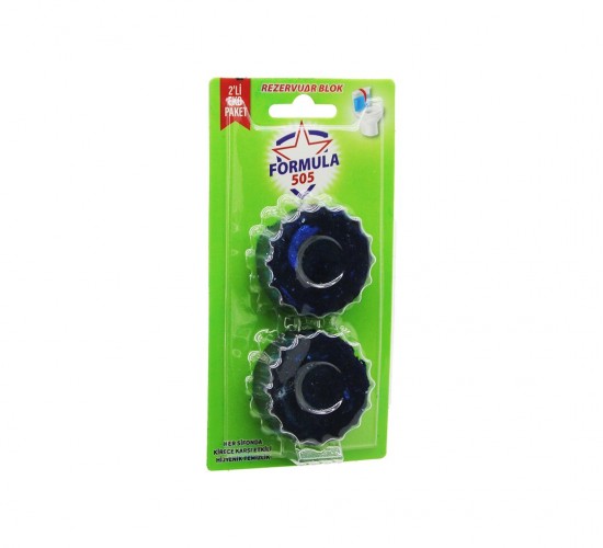 FORMULA 505 ( 2PCS X 50GR ) REZARVUAR BLOK ( KLOZET & WC ) ( MAVİ SU=PARLATMA ) ( DETERJAN KÖPÜK=TEMİZLEME )*24=K