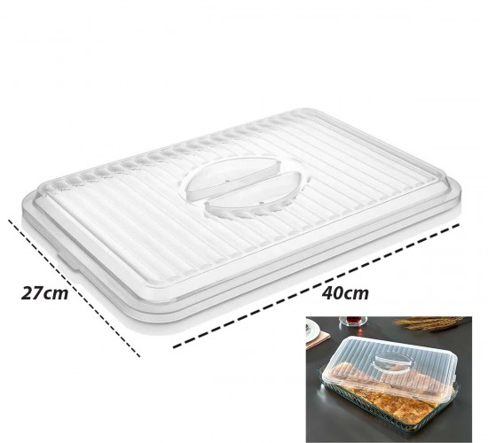 TİMEX TİM-140 ( DİKDÖRTGEN ) BORCAM KAPAK ( PLASTİK=BEYAZ-ŞEFFAF ) ( 27 X 40CM ) ( SICAK HAVA TAHLİYE DELİKLİ )*36=K