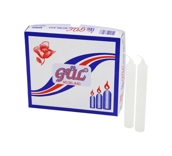 GÜL MUM KOD-210 ( BÜYÜK ) BATTAL BEYAZ MUM ( 20Lİ KUTU )*1X32