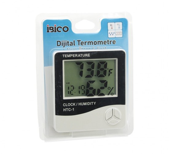 İBİCO İ11-002 ( HTC-1 ) DİJİTAL ( SAAT & SICAKLIK & NEM ) ÖLÇER ( PİLLİ ) *150