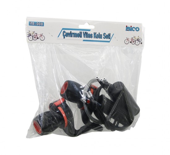 İBİCO İ18-008 ÇEVİRMELİ BİSİKLET VİTES KOLU SETİ ( 2PCS VİTES KOLU & 2PCS ELCİK & TEL & TEL KORUYUCU KANAL KABLO )*50