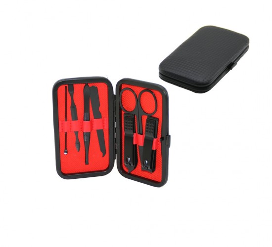 İBİCO İ15-043 ( 7PCS & SİYAH ) MANİKÜR & PEDİKÜR SETİ ( SİYAH CÜZDAN MODELİ ÇANTALI )*360