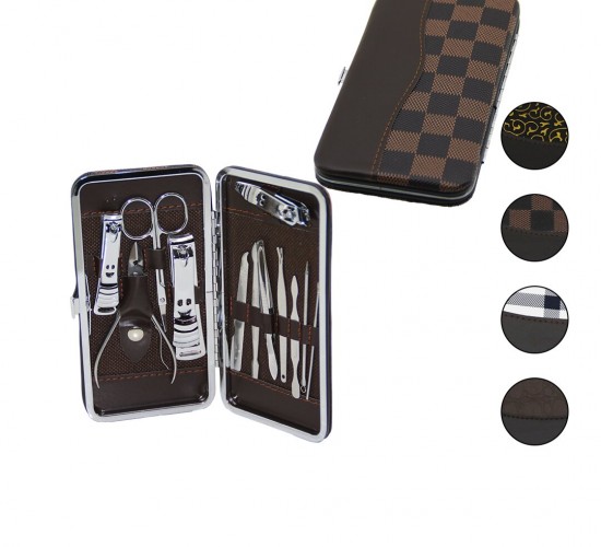 İBİCO İ15-045 ( 12PCS & GÜMÜŞ ) MANİKÜR & PEDİKÜR SETİ ( RENKLİ DESENLİ & CÜZDAN MODELİ ÇANTALI )*120
