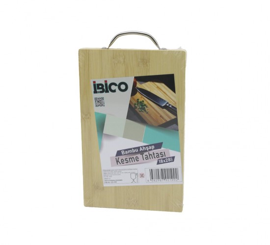 İBİCO İ22-199 ( 18X28 X 1.7CM ) LUX AHŞAP BAMBU KESİM PANOSU & KESME TAHTASI ( METAL KULPLU )*30