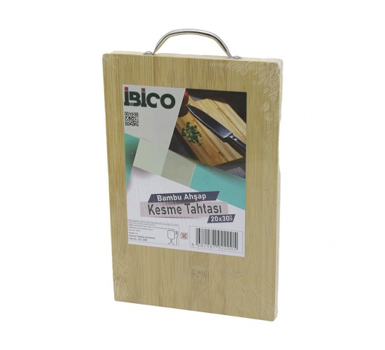 İBİCO İ22-200 ( 20X30 X 1.7CM ) LUX AHŞAP BAMBU KESİM PANOSU & KESME TAHTASI ( METAL KULPLU )*30
