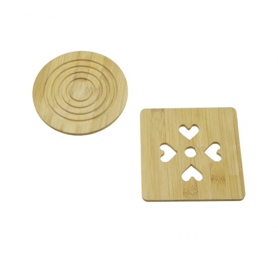 İBİCO İ22-247 (KARE=16.4X16.4CM & YUVARLAK:16.4CM) (IZGARA & KARE-YUVARLAK KANAL & KALP OYMA DESEN) (BAMBU & AHŞAP ) NİHALE*24X8