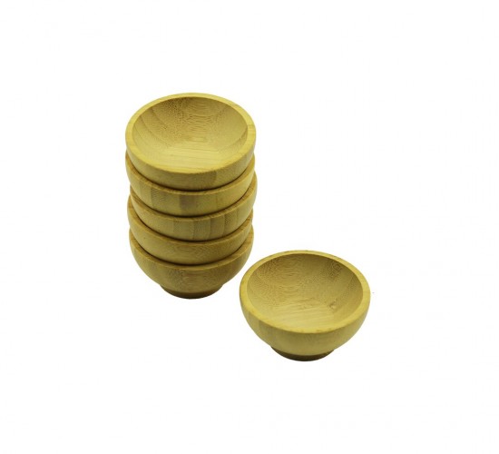 İBİCO İ22-222 ( MİNİ & ÇAP: 6.2CM ) AHŞAP BAMBU ( LOKUMLUK & ÇEREZLİK ) KASE ( DERİNLİK: 1.5CM )*6X40