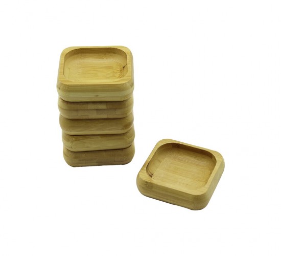 İBİCO İ22-218 ( 9X9CM & KARE ) AHŞAP BAMBU ( ÇEREZLİK & LOKUMLUK ) KASE ( DERİNLİK: 1.8CM )*6X30
