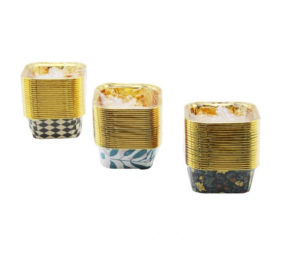 İBİCO İ22-170 ( 20PCS ) ( KARE & KALIN ) ( GOLD & FOLYOLU ) MUFFİN KAĞIT KEK KAPSÜLÜ ( AĞIZ:8.3X8.3CM & DERİNLİK:3.5CM)*12X20