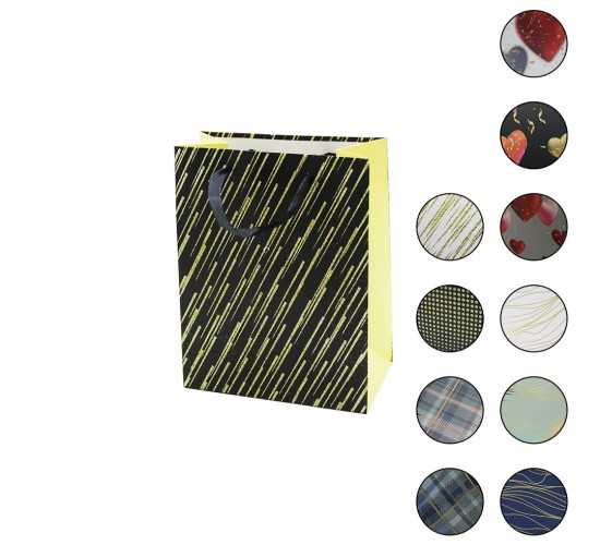 YAKUT-13259 BL-2128S-2 ( KÜÇÜK=18 X 23X 10CM ) HEDİYELİK (KARTON) ÇANTA ( RENKLİ DESENLİ ) ( SİMLİ & SİMSİZ ) ( KURDELA & İP KULP )*12X60