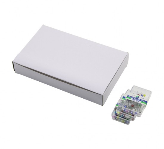 İBİCO İ20-006 DRESSMAKER PINS ( 30 PCS ) ( RENKLİ TOPLU ) BAŞÖRTÜ İĞNESİ (ŞEFFAF PLASTİK KUTULU)*20X50