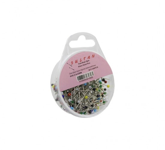 İBİCO İ20-012 SULTAN ( 200 PCS ) ( RENKLİ TOPLU ) BAŞÖRTÜ İĞNESİ ( ŞEFFAF PLASTİK ASKILIKLI KUTULU ) ( 0.5X32MM )*10X48