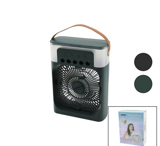 NOVA AIR COOLER FAN (HAVA NEMLENDİRME & FAN & GECE LAMBASI) (MASA ÜSTÜ) ULTRASONİK VANTİLATÖR (360°)(USB ŞARJ) (3KDM HIZ)*30