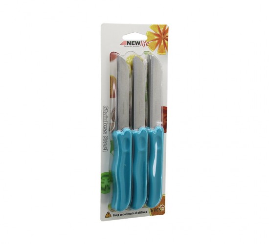 NEWLİFE CLKN-2353 ( 6PCS ) ( MEYVE ) BIÇAK ( RENKLİ PLASTİK SAPLI )*120