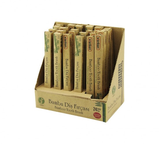 URVE UR-3508 ( BAMBU = %100 NATUREL SAPLI ) DİŞ FIRÇASI ( YUVARLATILMIŞ KILLAR=PA 6.12 )*24X1