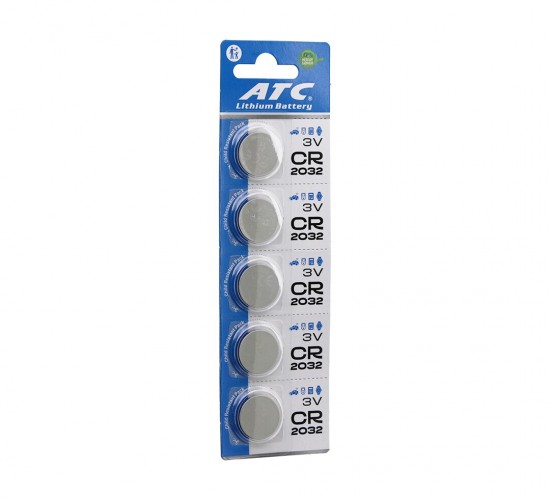 ATC LİTHİUM BATTERY CR-2032 ( PARA PİL ) ( LİTYUM ) ( 3V ) ( 5Lİ KART )*400