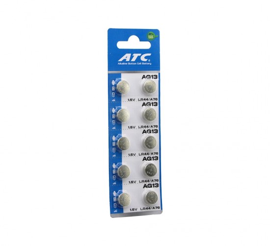 ATC ALKALİNE BUTTON BATTERY ( AG13 ) ( LR-44/A76 ) ( DÜĞME PİL ) ( ALKALİN ) ( 1.5V ) ( 10LU KART )*400