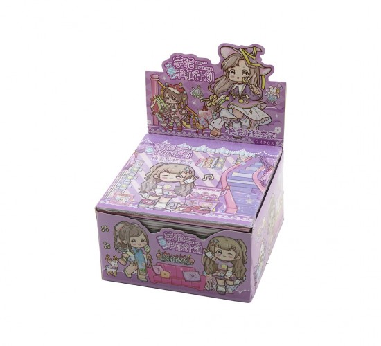 HALF SUGAR PLAN SS-132 ( STİCKER=4-YAPRAK=KIZ GİYSİ & EŞYA ) (KIZ GİYDİRME=10 KAĞIT YAPRAK ) DEFTER ( 16.5X16.5CM )*24X12